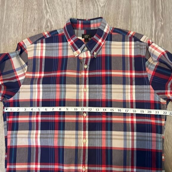 J.Crew Men’s Long Sleeve Oxford Button Down Shirt Size Large Blue Red Tan - Picture 6 of 8